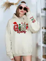 Custom Nana Claus Hoodie, Mimi Claus Hoodie, Xmas Mimi Sweater, Custom Grandkids Hoodie, Christmas Hoodie for Woman, Holiday Sweater