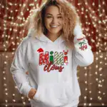 Custom Nana Claus Hoodie, Mimi Claus Hoodie, Xmas Mimi Sweater, Custom Grandkids Hoodie, Christmas Hoodie for Woman, Holiday Sweater
