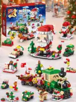 Holiday Countdown Calendar for Kids - Build & Play Christmas BlocksB