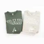 Custom Mom and Dad Sweatshirt With Kids Names on Sleeve, Newly Mom Sweatshirt