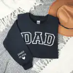 Custom Mom and Dad Sweatshirt With Kids Names on Sleeve, Newly Mom Sweatshirt