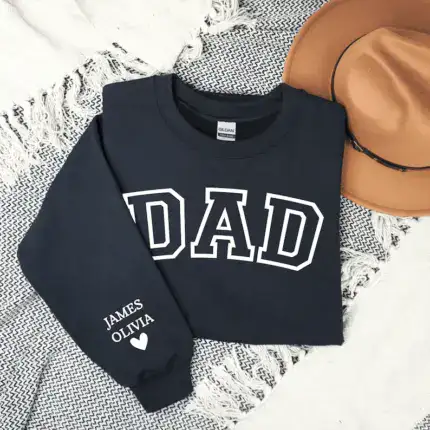 Custom Mom and Dad Sweatshirt With Kids Names on Sleeve, Newly Mom Sweatshirt