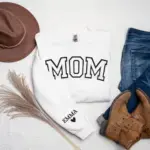 Custom Mom and Dad Sweatshirt With Kids Names on Sleeve, Newly Mom Sweatshirt